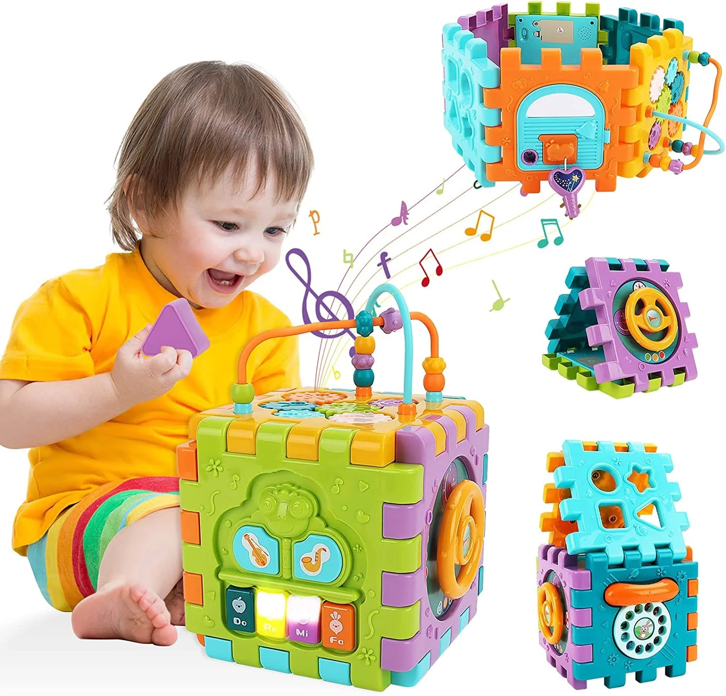 Activity Cube Baby Toys 6 in 1 Multi-Purpose Educational Learning Cube